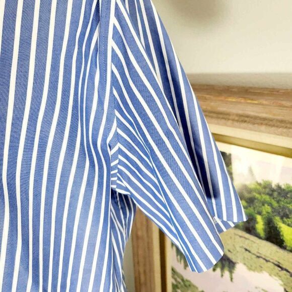 Easy Care Cotton Stripe Print Point collar Short sleeve Button Front shirt Size - Picture 11 of 14